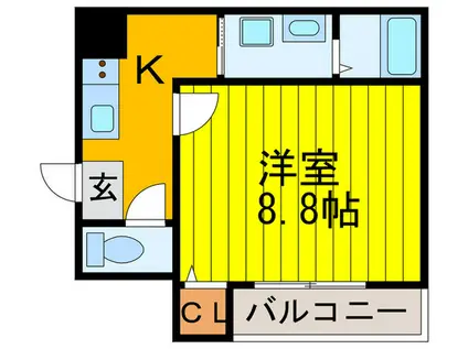 フジパレス牧野III番館(1K/3階)の間取り写真