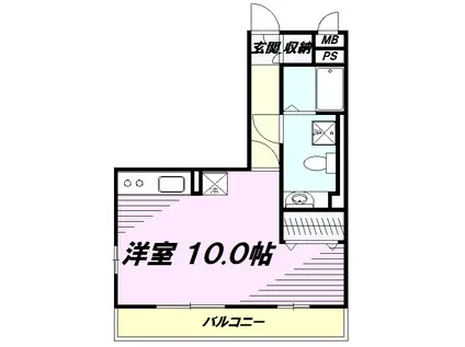 エスポワール(ワンルーム/2階)の間取り写真