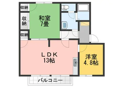 フレグランスピア(2LDK/2階)の間取り写真