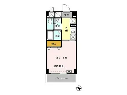 ステラコート共同(1K/3階)の間取り写真