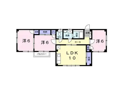ヴューサイドヒル II(3LDK/2階)の間取り写真