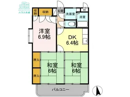 レジデンス東望(3DK/4階)の間取り写真