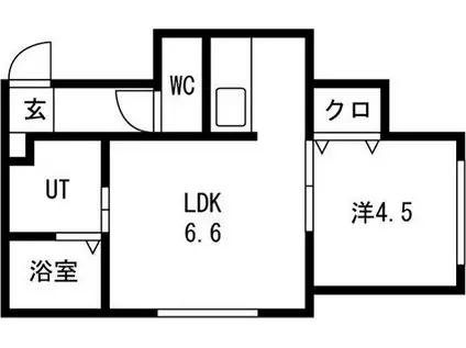 シェリシス北19条(1LDK/1階)の間取り写真