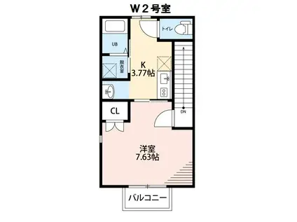 SUPERIORE(1K/2階)の間取り写真