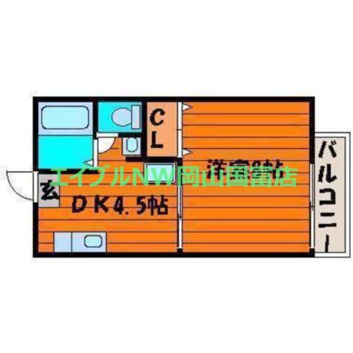 エクセレント21(1DK/2階)の間取り写真