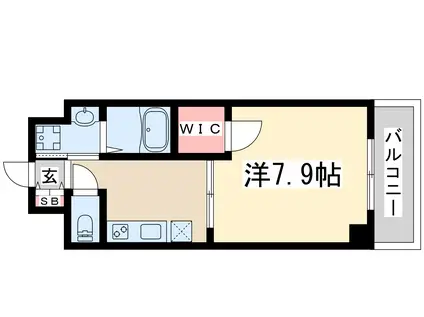 エムズコンフォートエサカ(1K/3階)の間取り写真