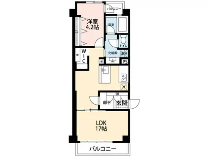 南青山グリーンヒルハウス(1LDK/1階)の間取り写真