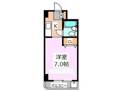 飛鳥ハイム(1K/5階)の間取り写真