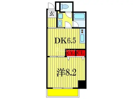 オーキッドレジデンス千葉中央(1DK/9階)の間取り写真