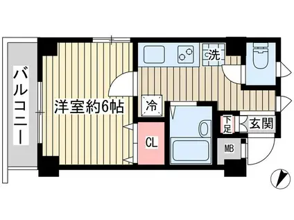 KSマンション(1K/3階)の間取り写真