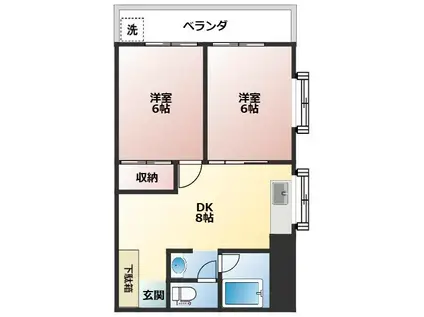 メゾンセブン(2DK/4階)の間取り写真