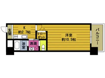 ガーデンハウス顕徳(1K/4階)の間取り写真