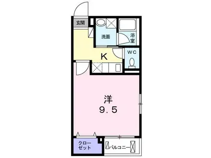 ワイズ・オハナ(1K/4階)の間取り写真