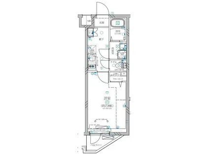 ディアレイシャス等々力(1K/1階)の間取り写真