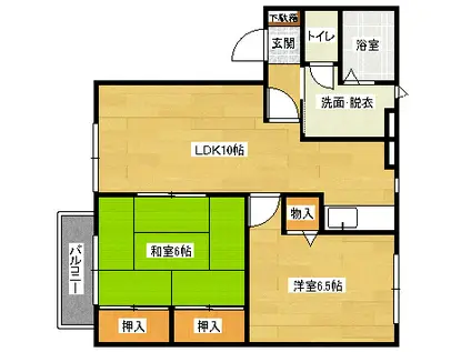 エアリーズ(2LDK/2階)の間取り写真