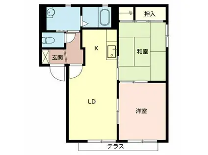 アミ・緑町B(2LDK/1階)の間取り写真