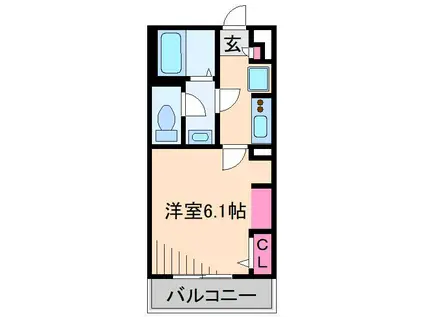 ヴィラ綱島(1K/1階)の間取り写真