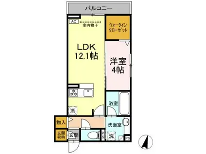 アローフィールド杏(1LDK/2階)の間取り写真