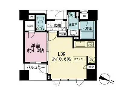 ディアクオーレ乃木坂(1LDK/5階)の間取り写真