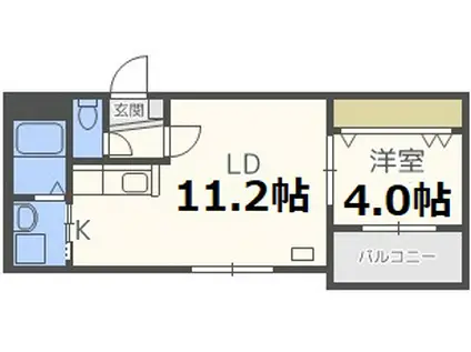 クレアーレ・ルーチェ(1LDK/1階)の間取り写真
