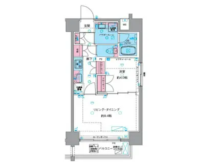 ジェノヴィア浅草VIスカイガーデン(1LDK/7階)の間取り写真
