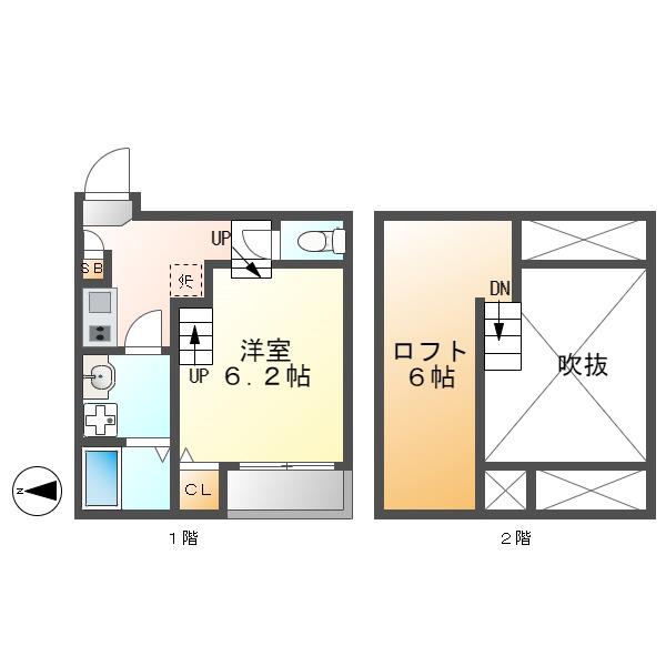 クオーレ名古屋(1K/1階)の間取り写真