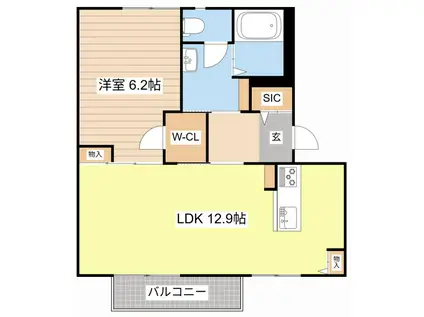 アメニティ21(1LDK/2階)の間取り写真