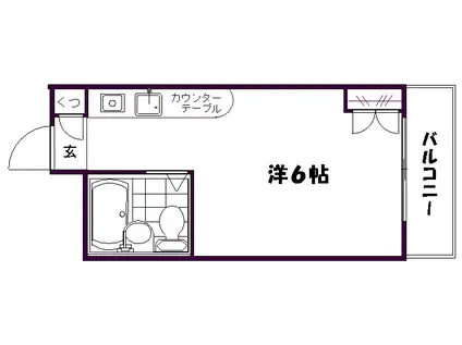 ファーランジュ西中延(ワンルーム/2階)の間取り写真