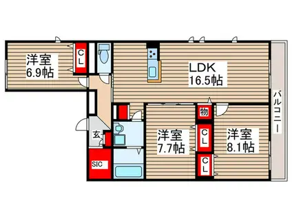 GRACE KOWA(3LDK/3階)の間取り写真