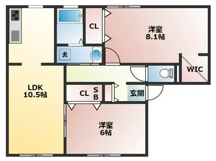 ガーデンハイツ(2LDK/2階)の間取り写真