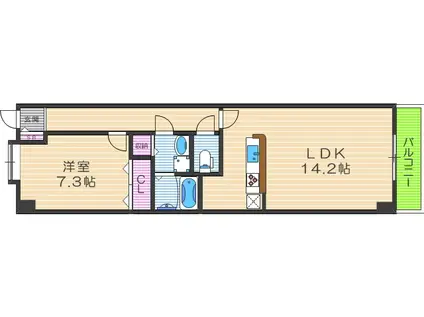 サニーレジデンス野田(1LDK/4階)の間取り写真