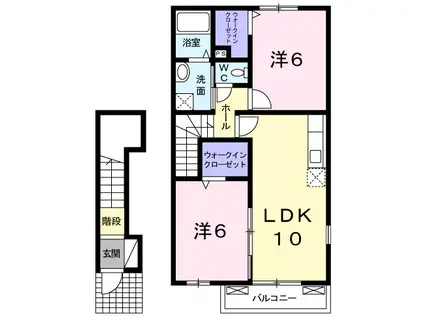 サンスクエアB(2LDK/2階)の間取り写真