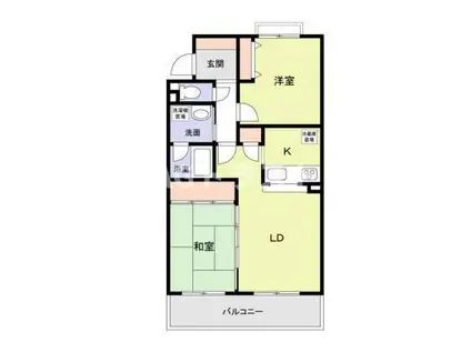 キングホームズ2番館A棟(2LDK/2階)の間取り写真
