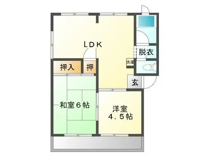 パールハイツ新野辺(2LDK/2階)の間取り写真