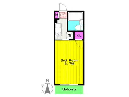 サニーサイドビル(1K/3階)の間取り写真