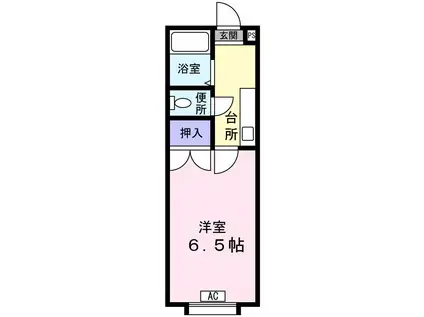 メイプル松島(1K/2階)の間取り写真