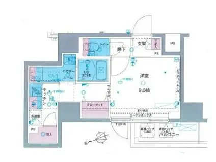 ジェノヴィア駒込駅グリーンヴェール(ワンルーム/8階)の間取り写真