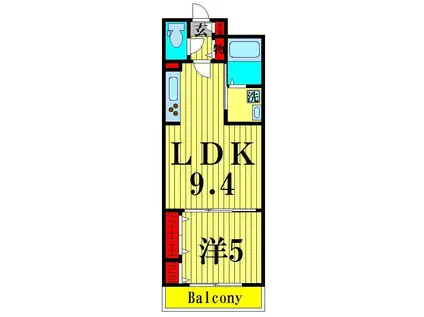 メゾンソヨゴ(1LDK/1階)の間取り写真