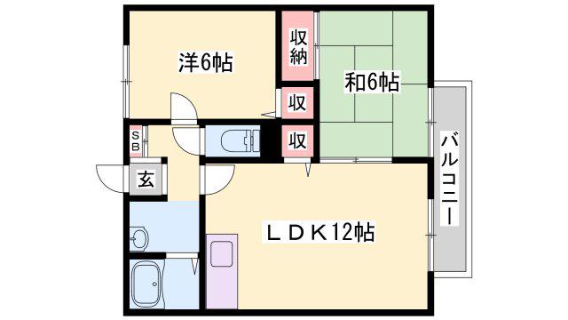 リヴェール中村(2LDK/1階)の間取り写真