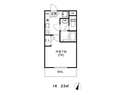 アイル神戸西(1K/3階)の間取り写真