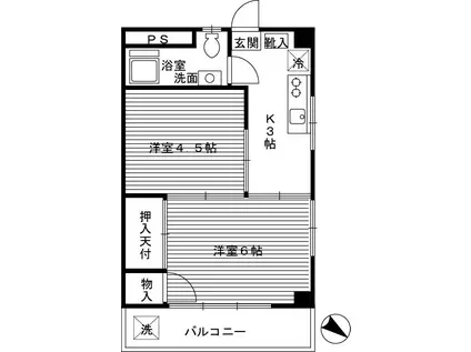 松澤ビル(2K/3階)の間取り写真