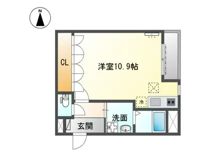 ブルーム(ワンルーム/1階)の間取り写真