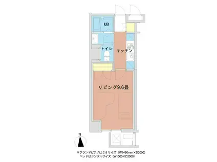 新百合 和田文ビル(1K/6階)の間取り写真