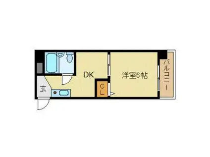 グランヴェール通町(1DK/4階)の間取り写真