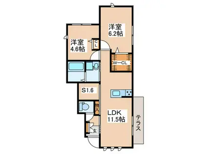 エシカル柴崎(2SLDK/1階)の間取り写真