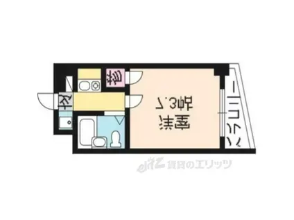 サンクスパレ南巽(1K/1階)の間取り写真