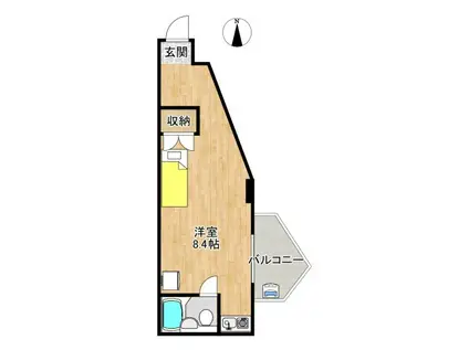 ツーディハウス(ワンルーム/1階)の間取り写真