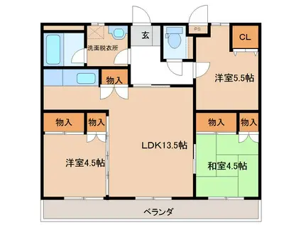レクサスUSA I(3LDK/3階)の間取り写真