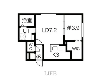 KANALOA(1LDK/4階)の間取り写真