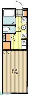 コモド飯能本町(1K/2階)の間取り写真
